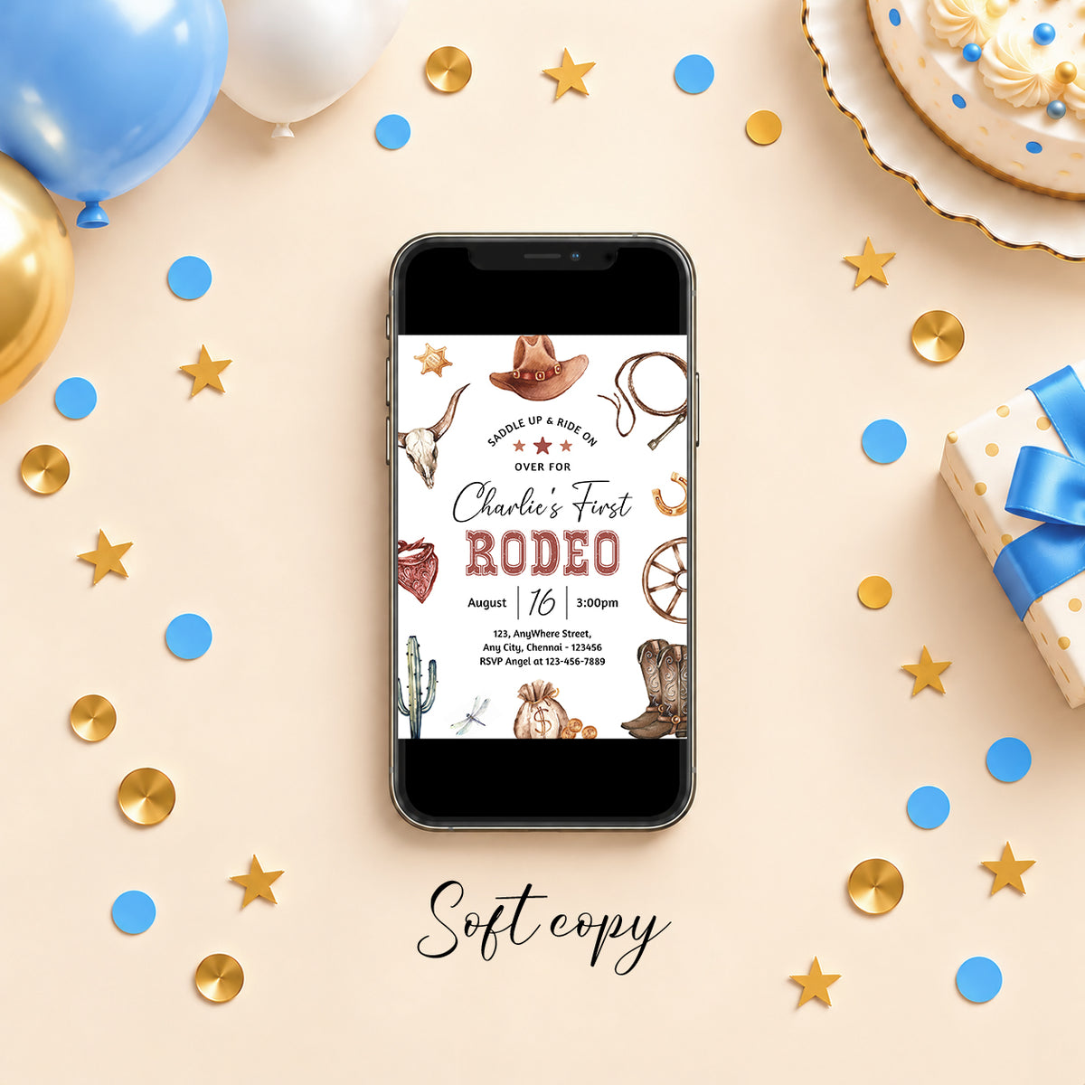 Rodeo Birthday Invitation| Digital & Printed