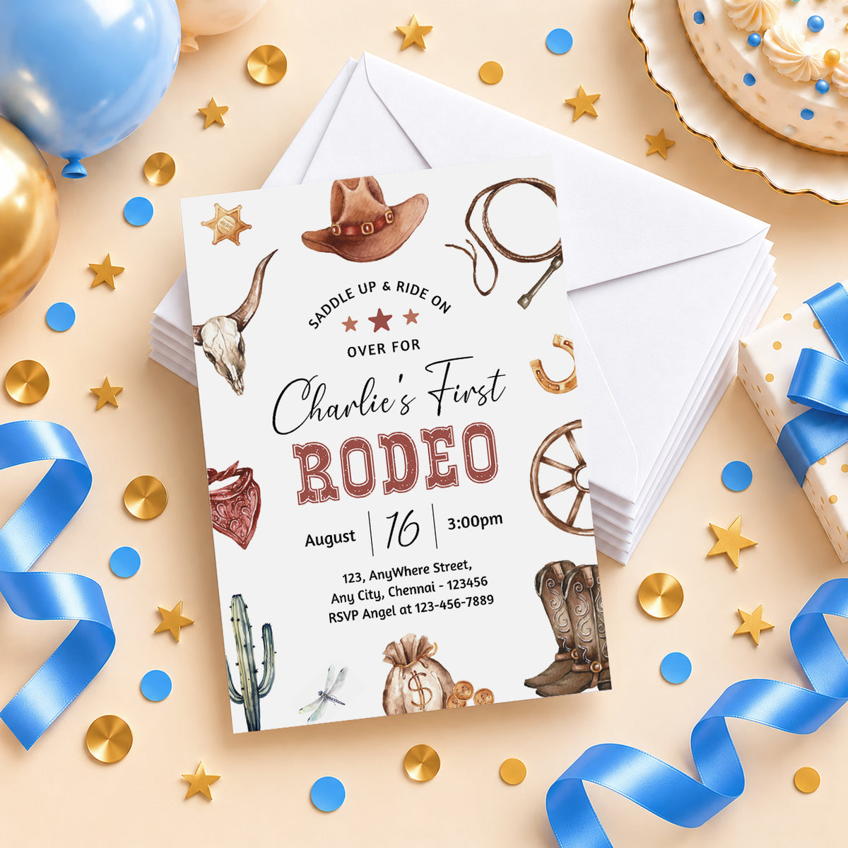 Rodeo Birthday Invitation| Digital & Printed