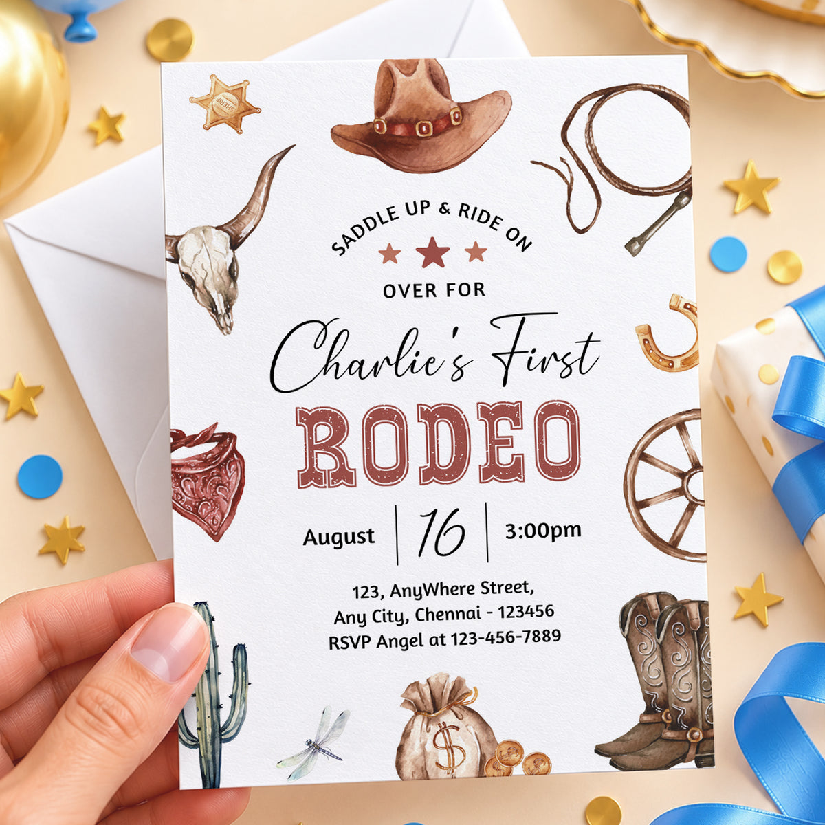 Rodeo Birthday Invitation| Digital & Printed