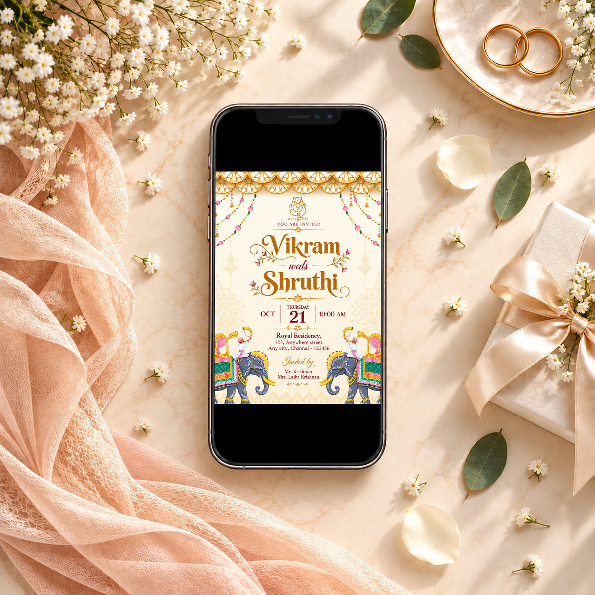 Royal Traditional Wedding Invitation | Digital & Printed