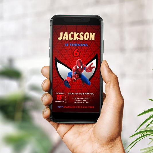 Spiderman Birthday Invitation Template, Girl Birthday, Evite, Digital Invite, 0035