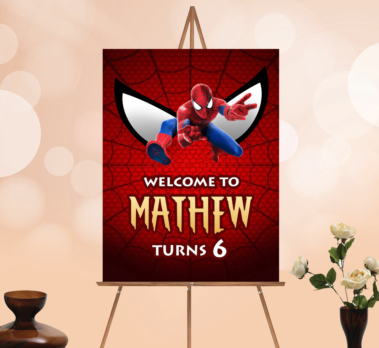 Spiderman Welcome Sign, Printable Sign Board, Boy Birthday, Digital Download, Edit yourself, Corjl 0035