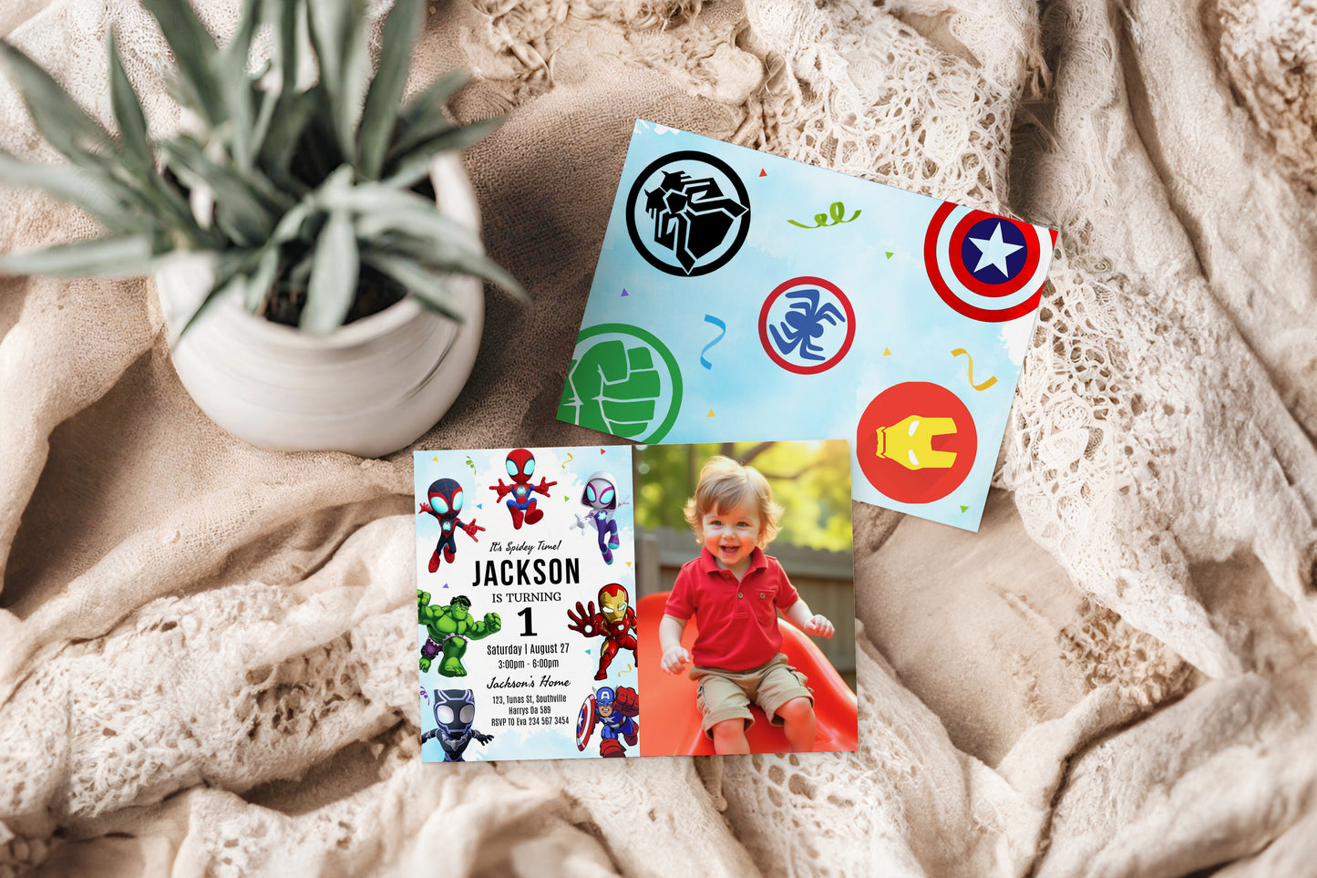Superhero Photo Birthday Invitation Template, Printable Photo Invitation, Boy Birthday, Evite, Digital Invite, 0633