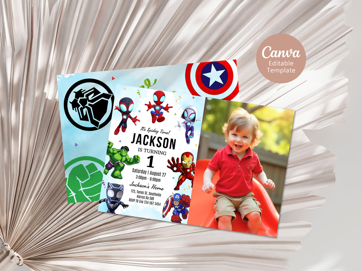 Superhero Photo Birthday Invitation Template, Printable Photo Invitation, Boy Birthday, Evite, Digital Invite, 0633