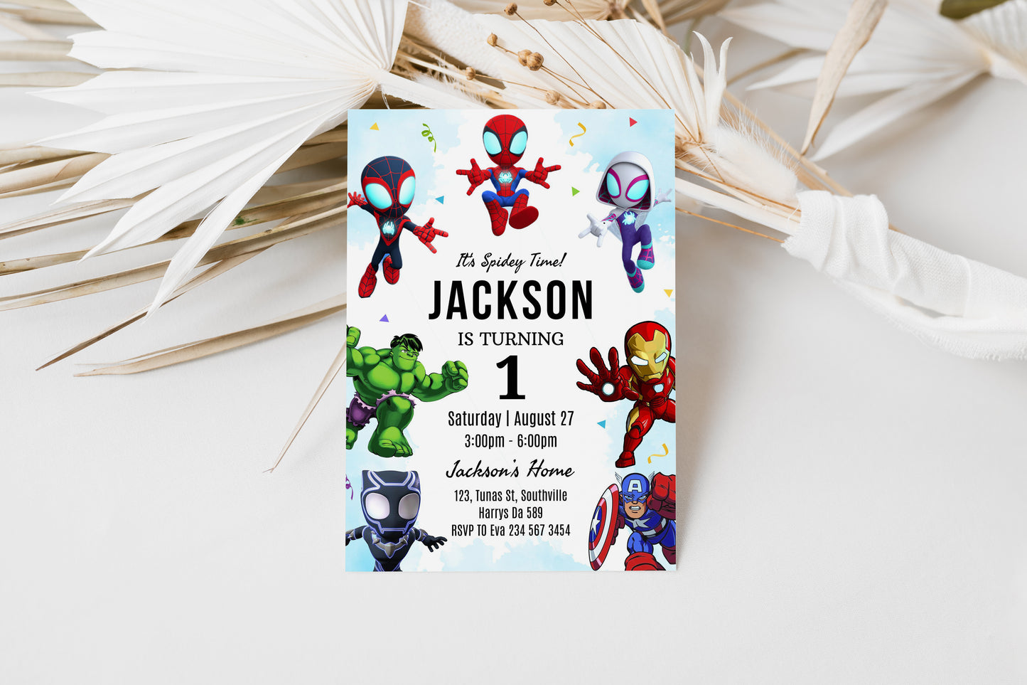 Superhero Birthday Invitation Template, Printable Invitation, Boy Birthday, Evite, Digital Invite, Edit 0633