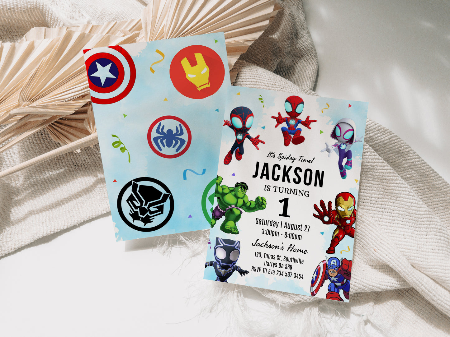 Superhero Birthday Invitation Template, Printable Invitation, Boy Birthday, Evite, Digital Invite, Edit 0633