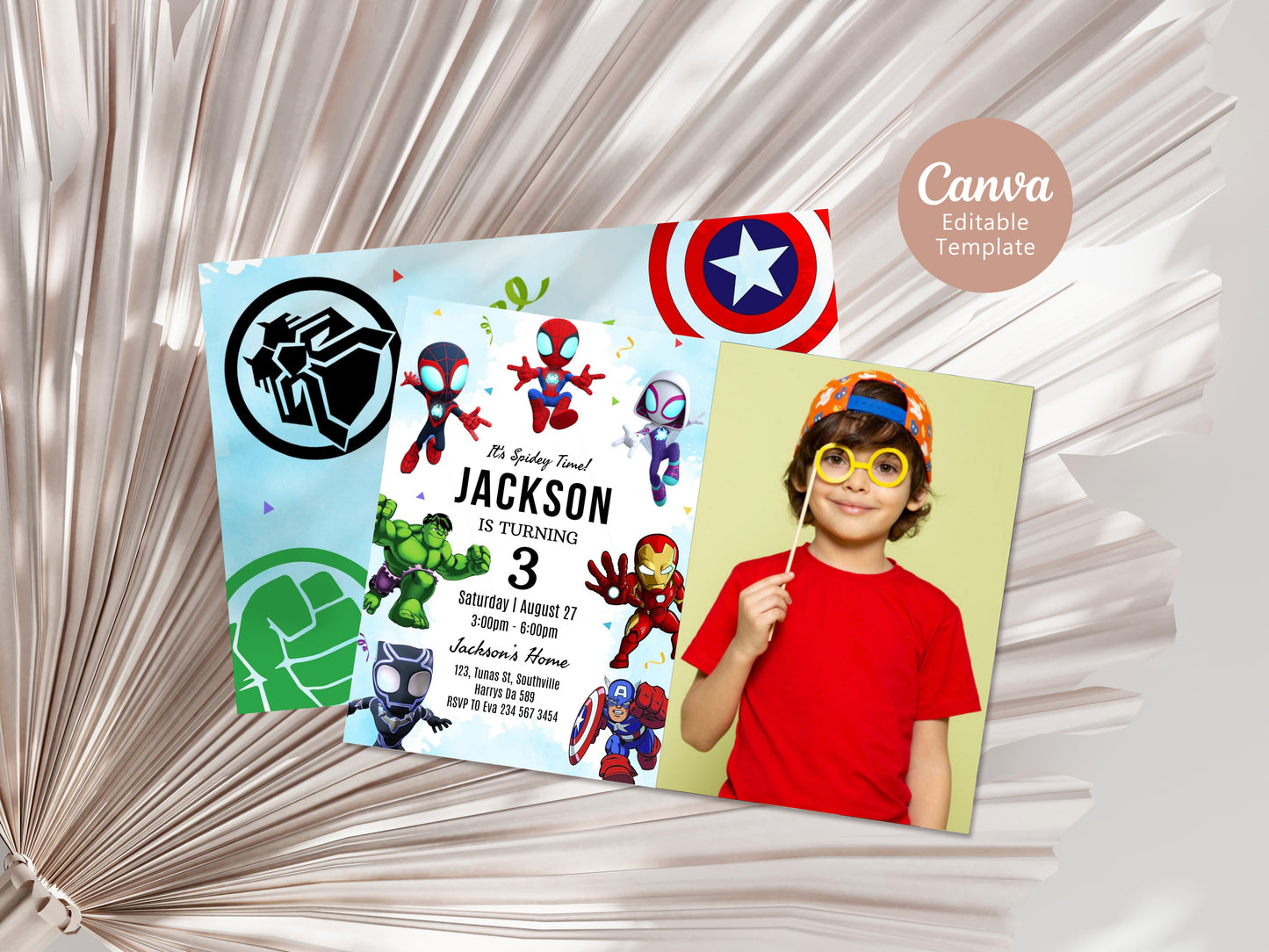 Superhero Photo Birthday Invitation Template, Printable Photo Invitation, Boy Birthday, Evite, Digital Invite, 0288