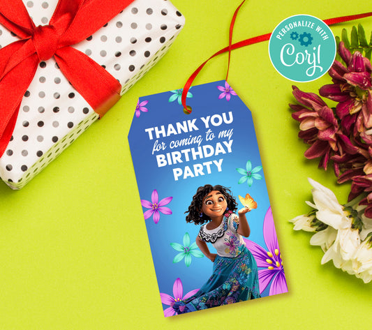 Encanto Favor Tag, Birthday Editable Favor Tag, DIY Editable Thank You Tag, Favor Tags, Edit yourself, Corjl Tag 2