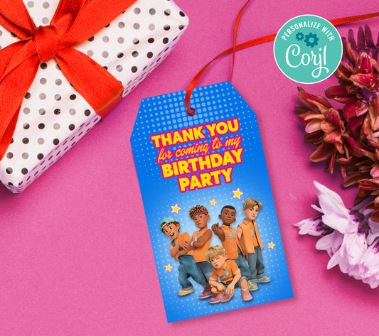4 Town Favor Tag, Birthday Editable Favor Tag, DIY Editable Thank You Tag, Favor Tags, Edit yourself, Corjl 0021