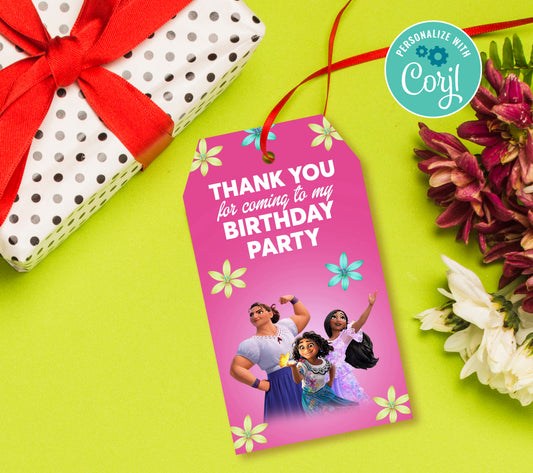 Encanto Favor Tag, Birthday Editable Favor Tag, DIY Editable Thank You Tag, Favor Tags, Edit yourself, Corjl Tag 6