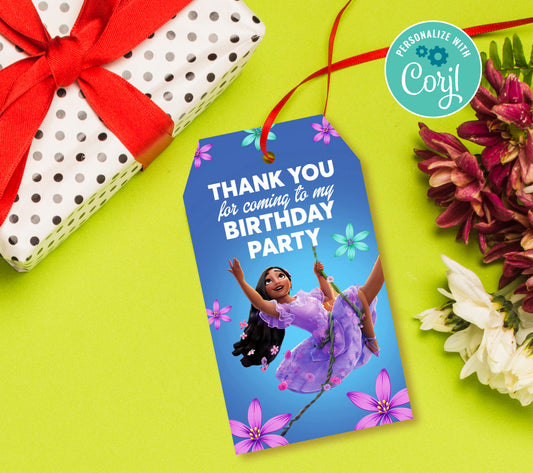Encanto Favor Tag, Birthday Editable Favor Tag, DIY Editable Thank You Tag, Favor Tags, Edit yourself, Corjl Tag1