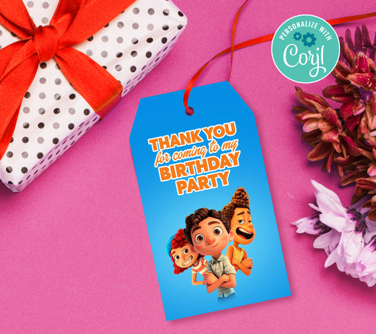 Luca Favor Tag, Birthday Editable Favor Tag, DIY Editable Thank You Tag, Favor Tags, Edit yourself, Corjl - 0010