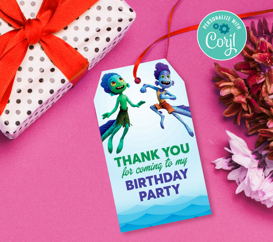 Luca Favor Tag, Birthday Editable Favor Tag, DIY Editable Thank You Tag, Favor Tags, Edit yourself, Corjl - 0154