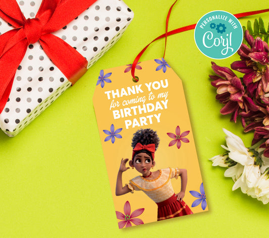 Encanto Favor Tag, Birthday Editable Favor Tag, DIY Editable Thank You Tag, Favor Tags, Edit yourself, Corjl Tag 5