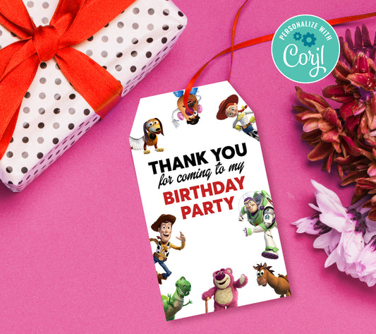 Toy Story Favor Tag, Birthday Editable Favor Tag, DIY Editable Thank You Tag, Favor Tags, Edit yourself, Corjl - 0300