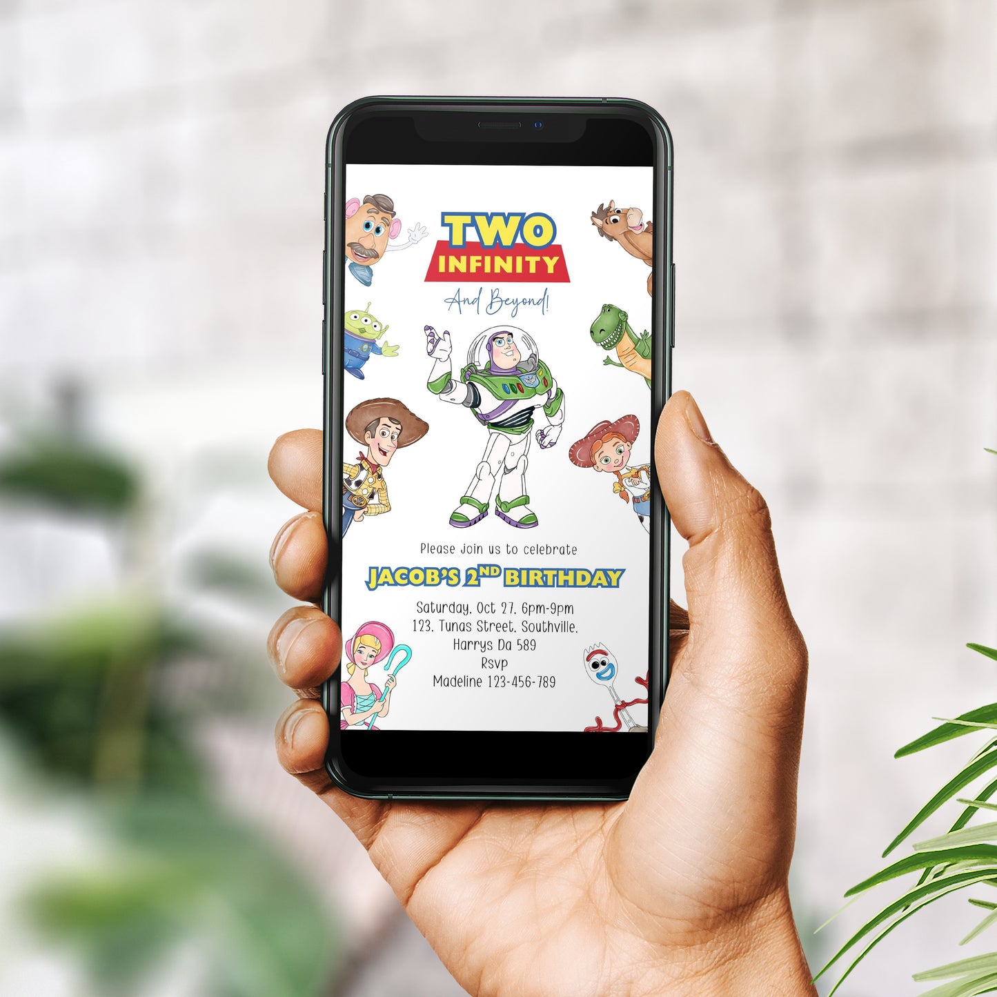 Toy Story Birthday Invitation Template, Boy Birthday, Evite, Digital Invite, 0724