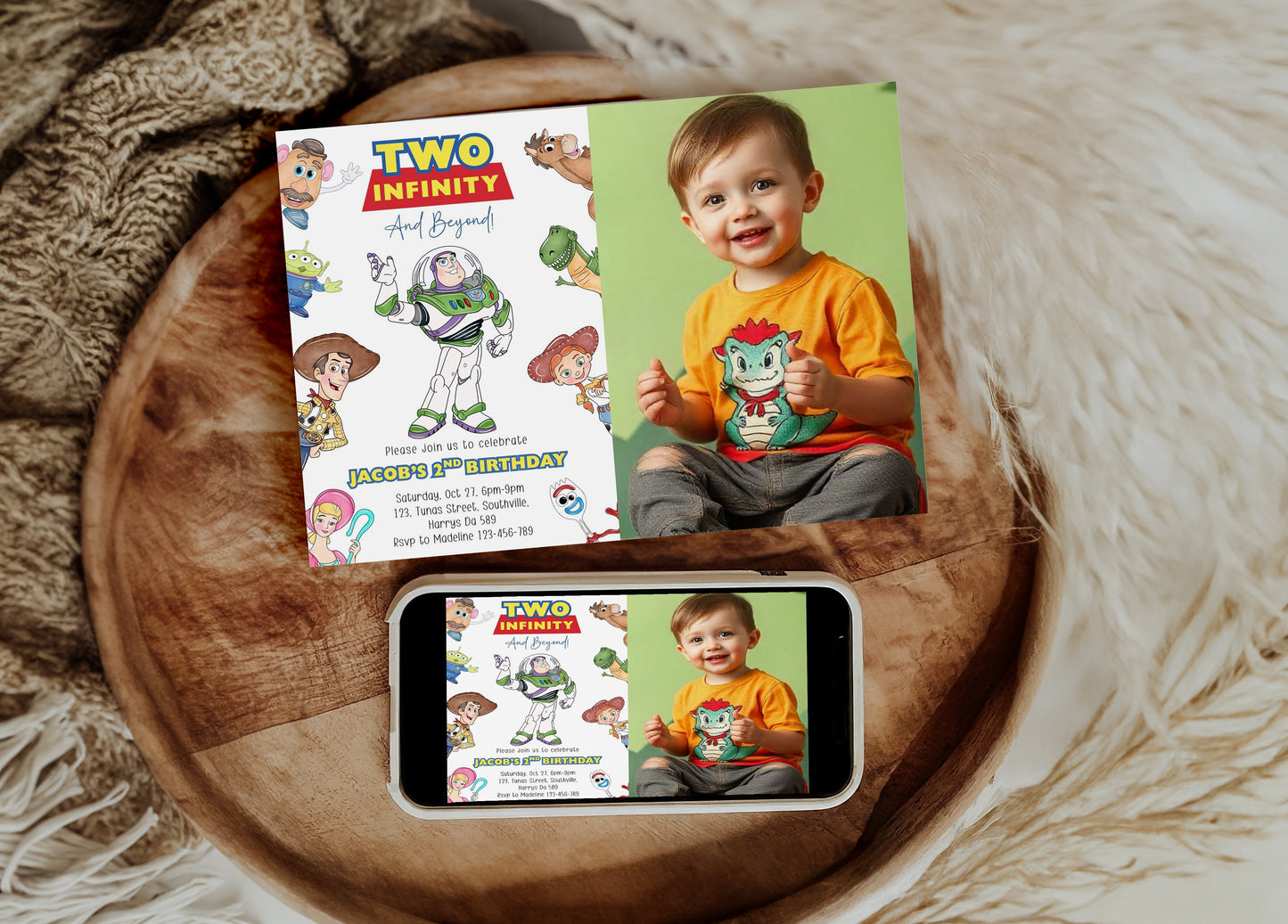 Toy Story Photo Birthday Invitation Template, Printable Photo Invitation, Boy Birthday, Evite, Digital Invite, 0724