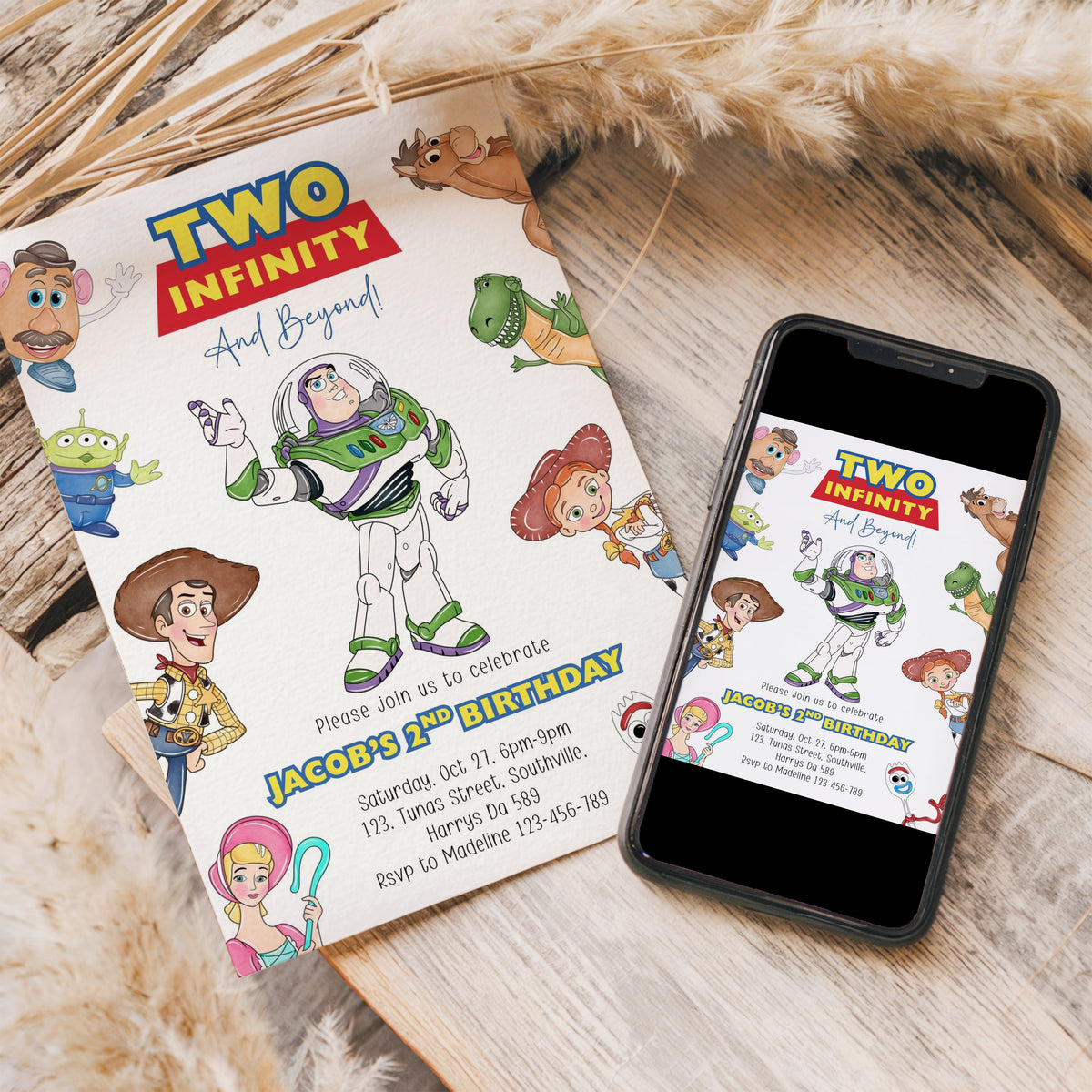 Toy Story Birthday Invitation Template, Printable Invitation, Boy Birthday, Evite, Digital Invite,  0724