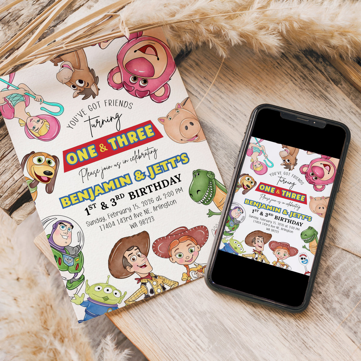 Toy Story Birthday Invitation Template, Printable Invitation, Boy Birthday, Evite, Digital Invite 0658 DUO