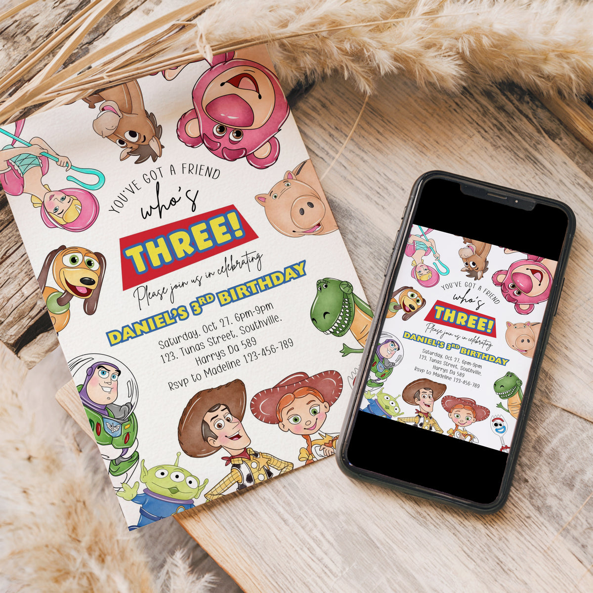 Toy Story Birthday Invitation Template, Printable Invitation, Boy Birthday, Evite, Digital Invite 0658