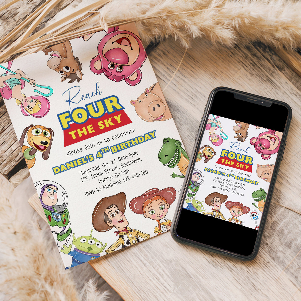 Toy Story Birthday Invitation Template, Printable Invitation, Boy Birthday, Evite, Digital Invite 0684