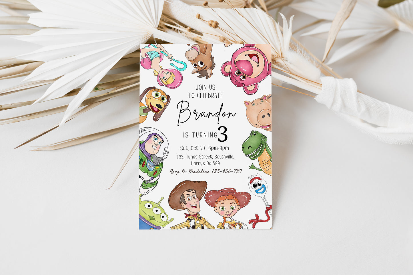 Toy Story Birthday Invitation Template, Printable Invitation, Boy Birthday, Evite, Digital Invite 0625