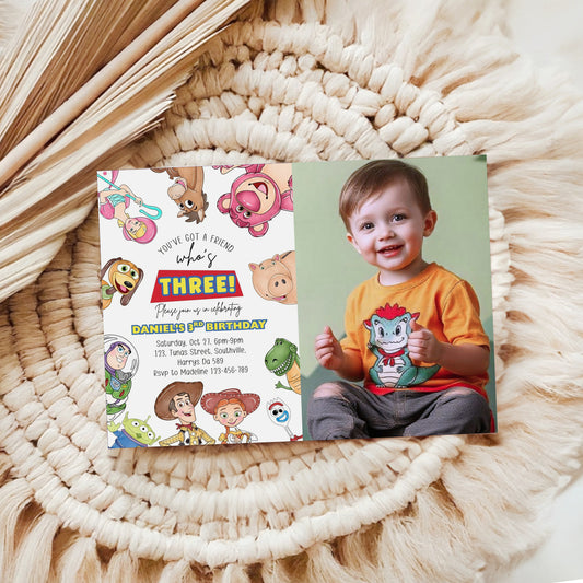 Toy Story Photo Birthday Invitation Template, Printable Photo Invitation, Boy Birthday, Evite, Digital Invite, Edit yourself Canva 0658