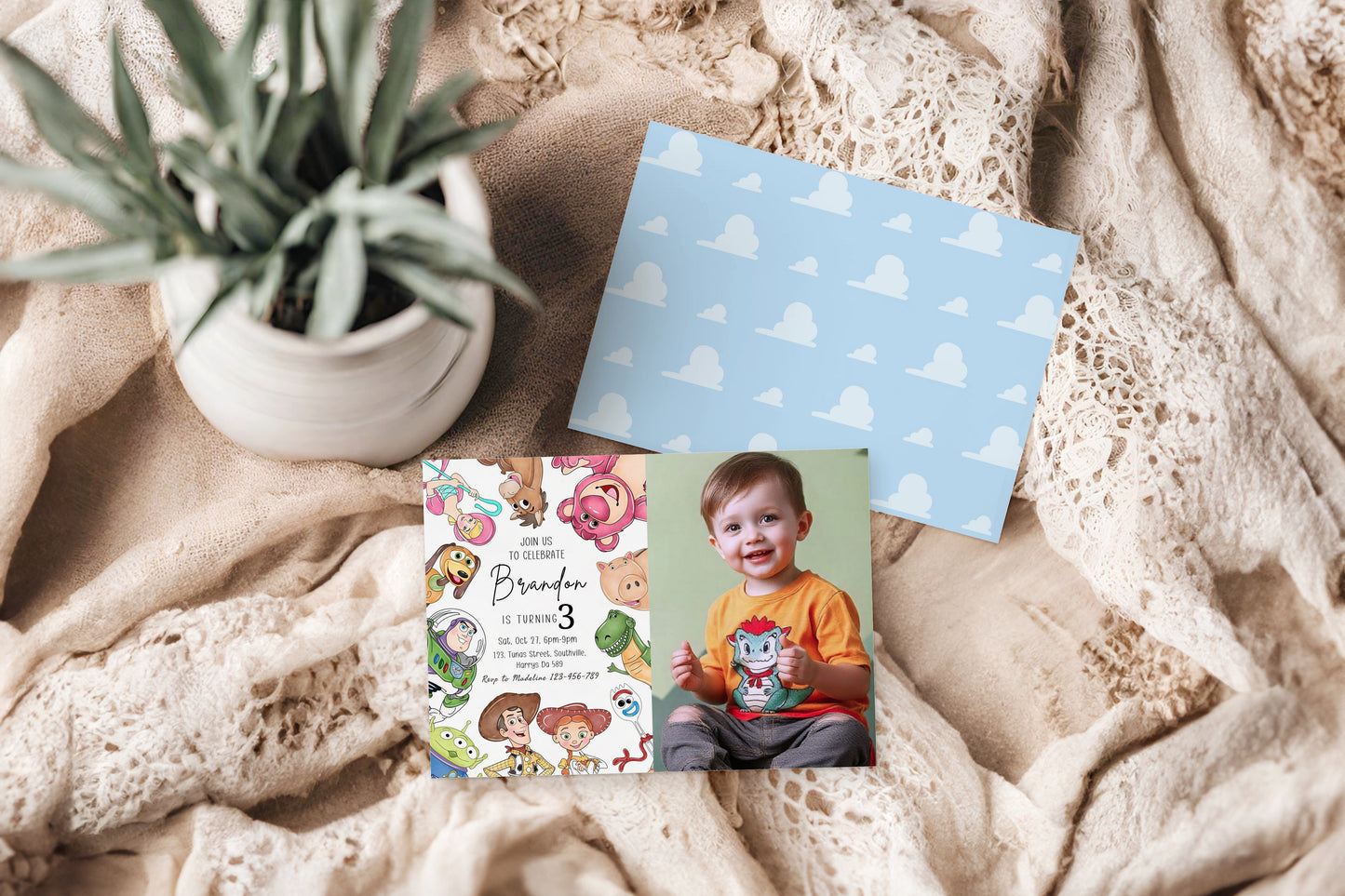 Toy Story Photo Birthday Invitation Template, Printable Photo Invitation, Boy Birthday, Evite, Digital Invite, Edit yourself Canva 0625
