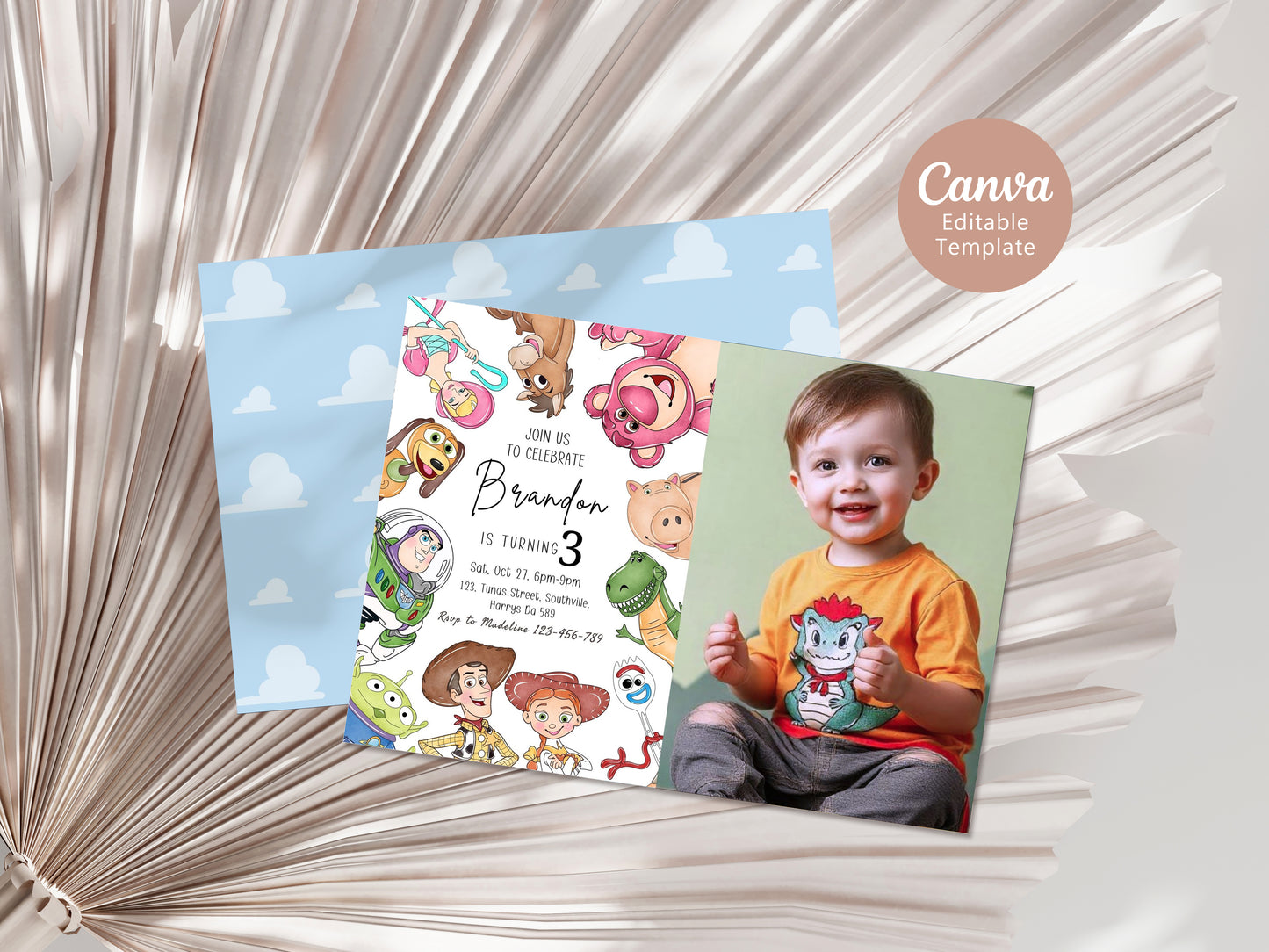 Toy Story Photo Birthday Invitation Template, Printable Photo Invitation, Boy Birthday, Evite, Digital Invite, Edit yourself Canva 0625