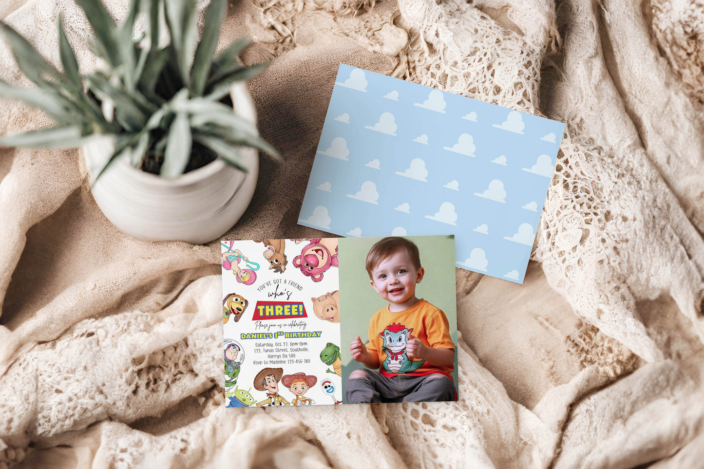 Toy Story Photo Birthday Invitation Template, Printable Photo Invitation, Boy Birthday, Evite, Digital Invite, Edit yourself Canva 0658