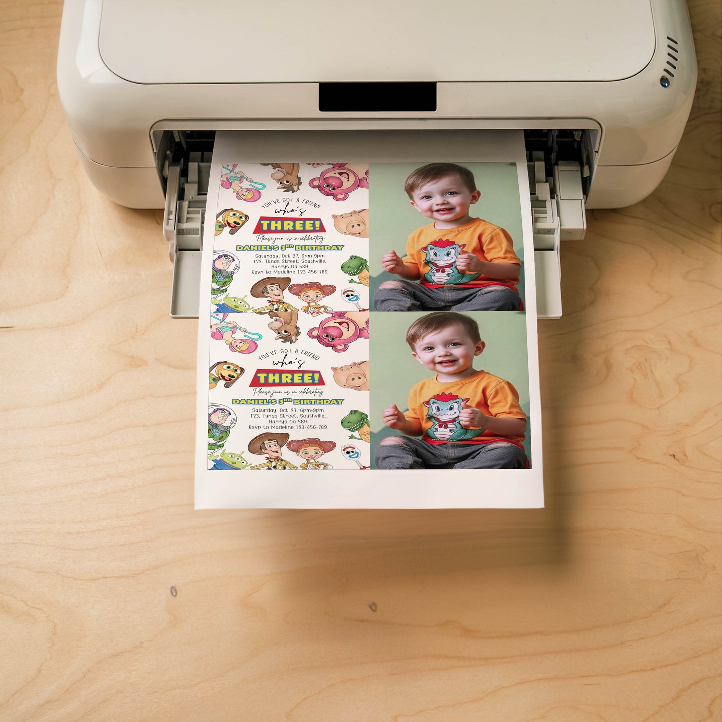 Toy Story Photo Birthday Invitation Template, Printable Photo Invitation, Boy Birthday, Evite, Digital Invite, Edit yourself Canva 0658