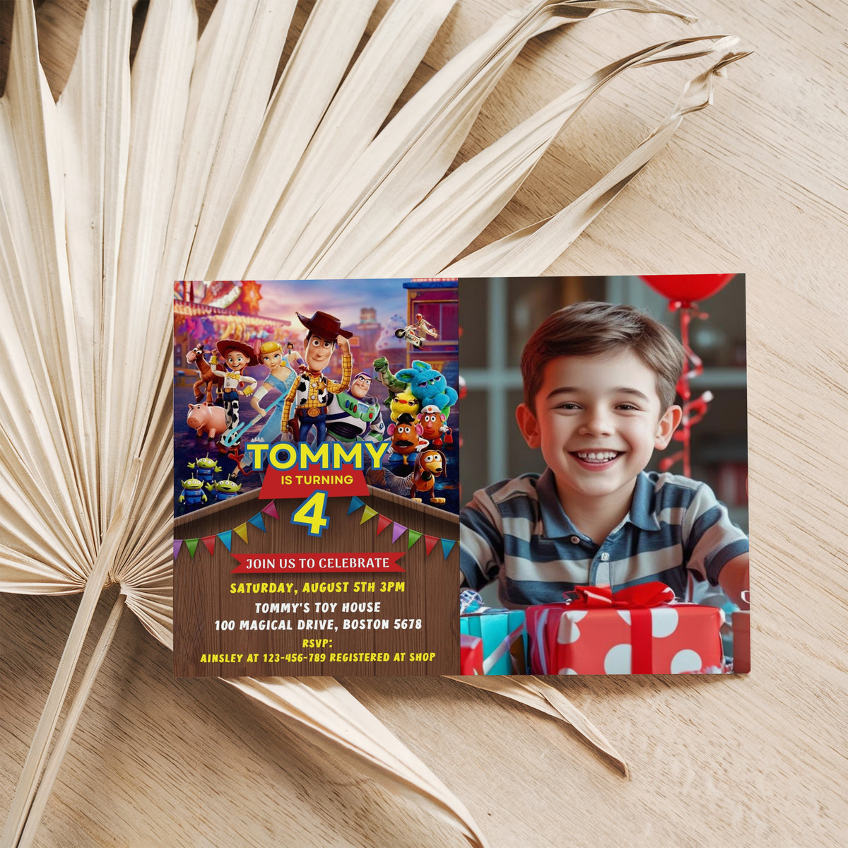 Toy Story Photo Birthday Invitation Template, Printable Photo Invitation, Boy Birthday, Evite, Digital Invite, 0011