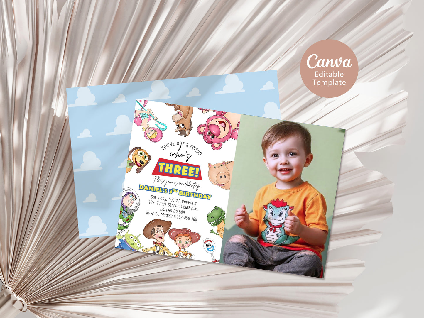 Toy Story Photo Birthday Invitation Template, Printable Photo Invitation, Boy Birthday, Evite, Digital Invite, Edit yourself Canva 0658