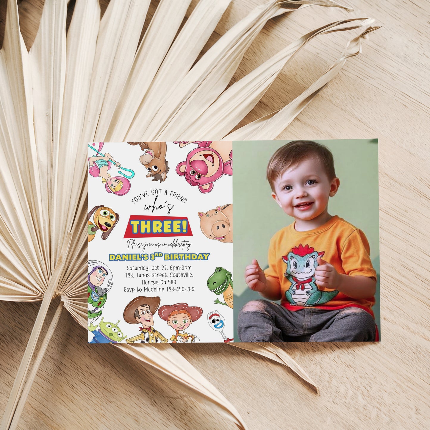 Toy Story Photo Birthday Invitation Template, Printable Photo Invitation, Boy Birthday, Evite, Digital Invite, Edit yourself Canva 0658