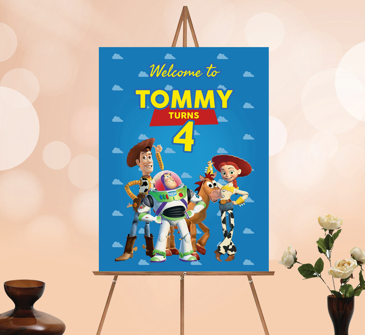 Toy Story Welcome Sign, Printable Sign Board, Boy Birthday, Digital Download, Edit yourself, Corjl 0011