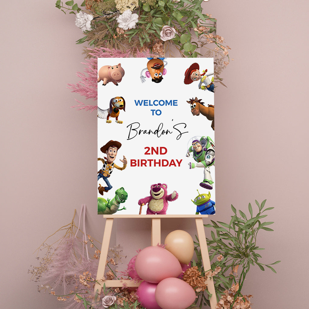 Toy Story Welcome Sign, Printable Sign Board, Boy Birthday, Digital Download, Edit yourself, Corjl 0300