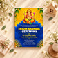 Vibrant Ganesha Blue Clouds Housewarming Invitation | Griha Pravesh