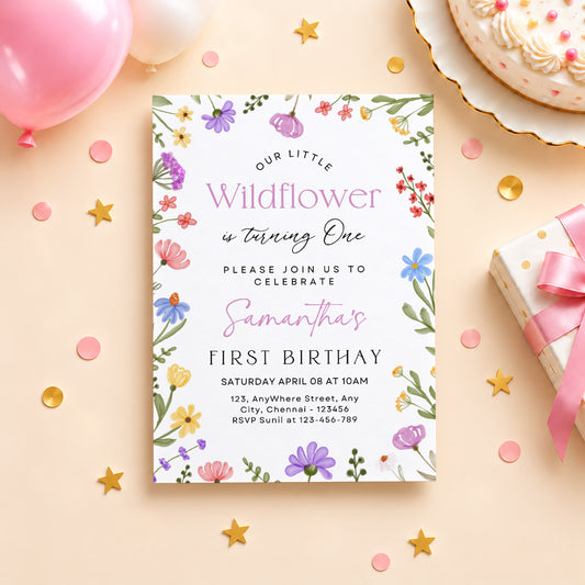 Wildflower Birthday Invitation | Digital & Printed (Copy)