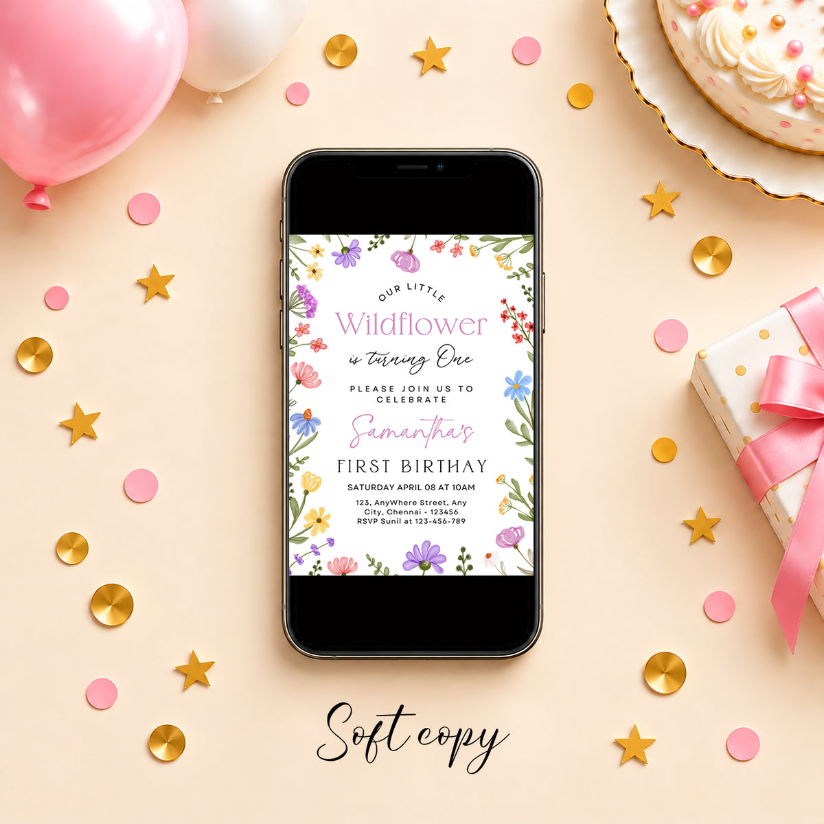Wildflower Birthday Invitation | Digital & Printed (Copy)