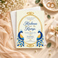 Yellow Peacock Wedding Invitation Card | Traditional Indian Wedding Design