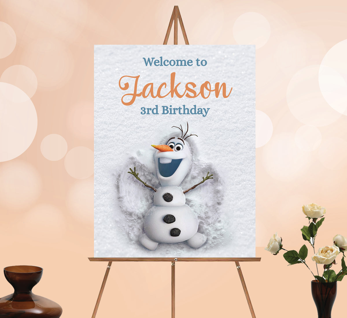 Olaf Welcome Sign, Printable Sign Board, Boy Birthday, Digital Download, Edit yourself, Corjl 0093