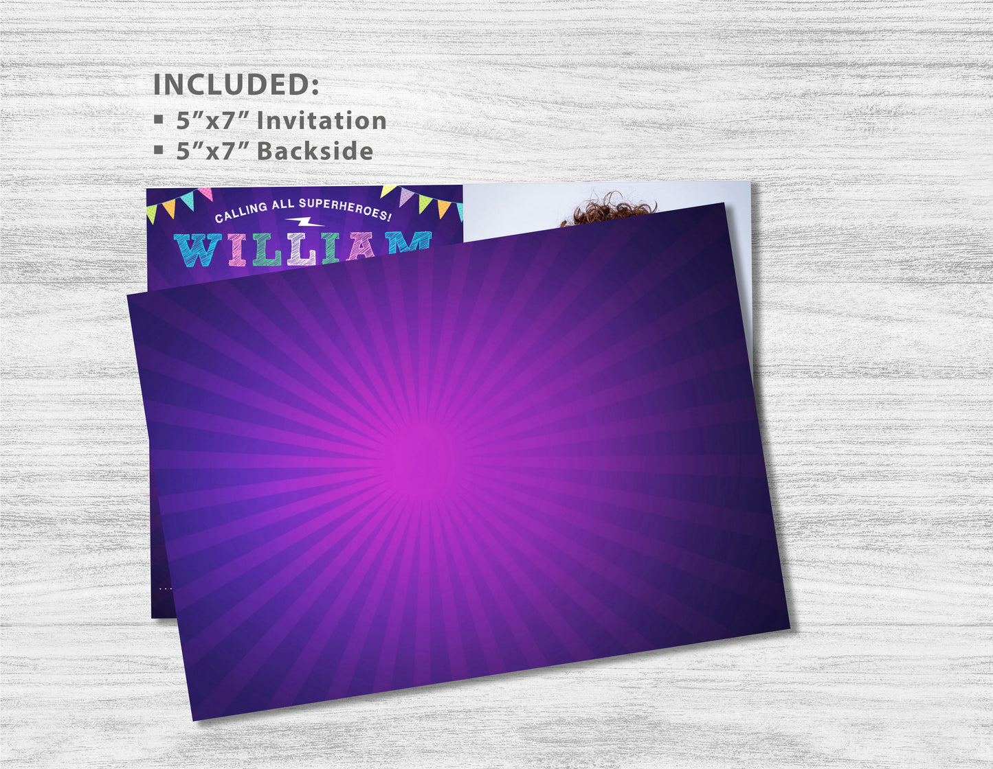 Superhero Photo Birthday Invitation Template, Printable Photo Invitation, Boy Birthday, Evite, Digital Invite, 0033