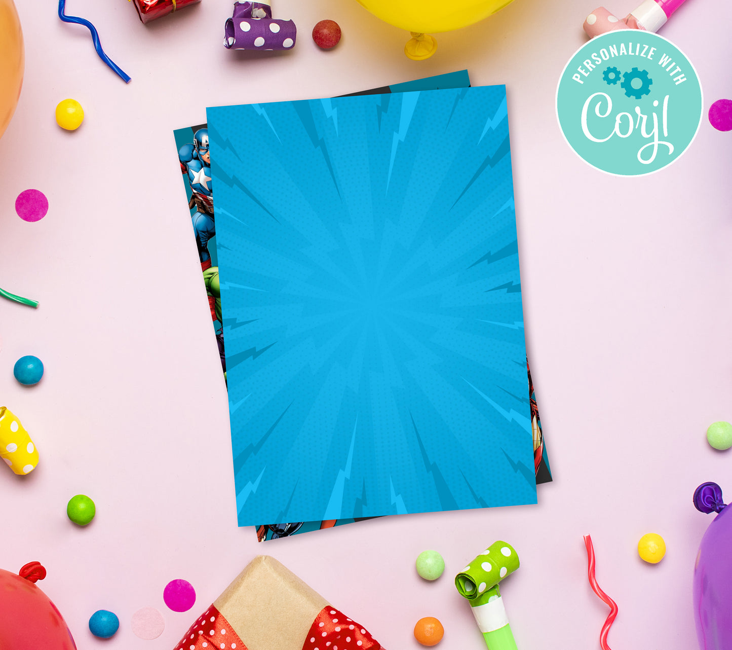 Superhero Birthday Invitation Template, Printable Invitation, Boy Birthday, Evite, Digital Invite, 0029